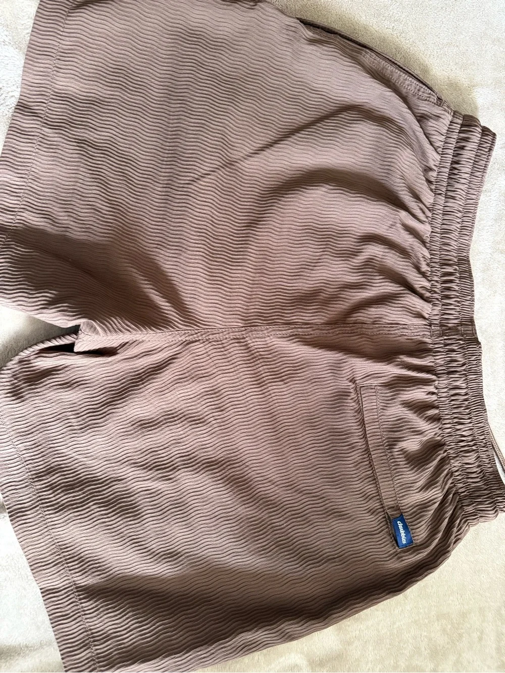 chubbies Brown Textured Drawstring Swim Trunks
